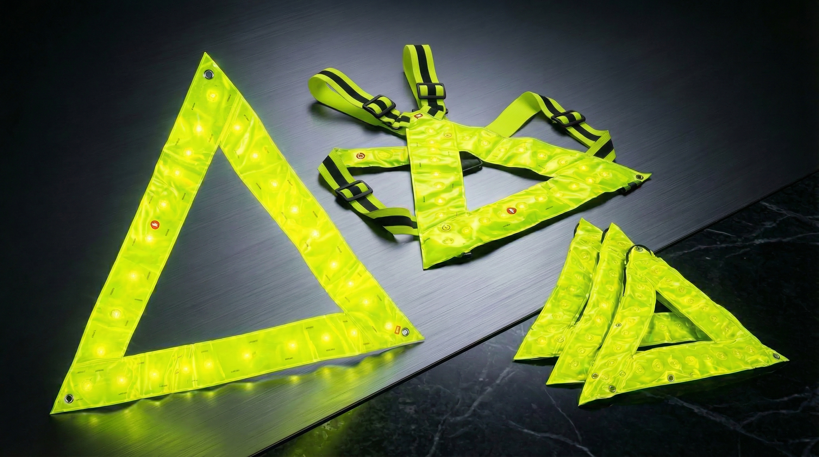 TRILIGHT LED Safety Triangle system with harness