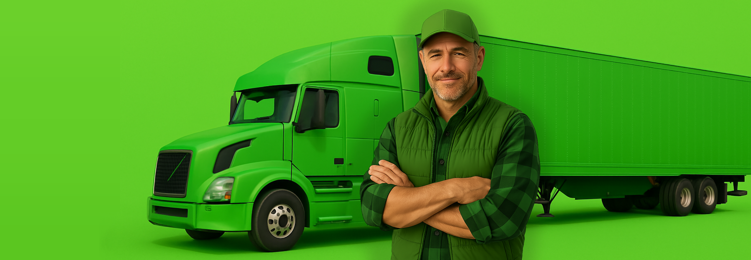 Truck Driver with Green Truck